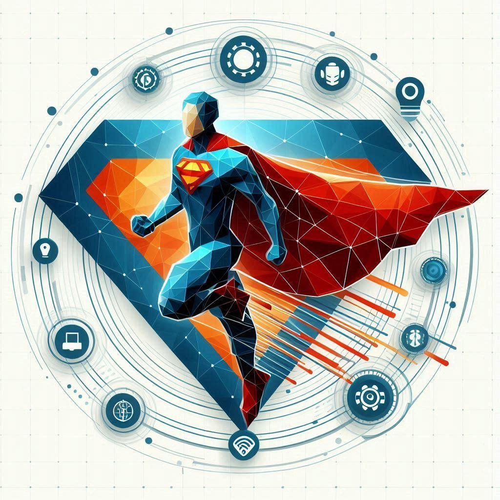 A digital superhero in motion